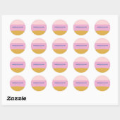 Modern Stripes Blue Yellow Custom Afstuderen Ronde Sticker (Vel)