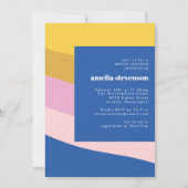 Modern Stripes Blue Yellow Vrijgezellenfeest Kaart (Voorkant)