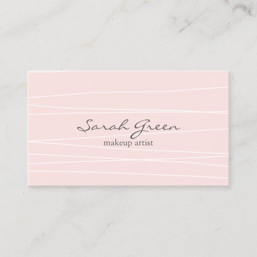 Modern Stripes Blush Roze Visitekaartje (Voorkant)