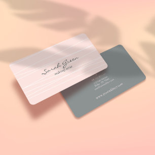 Modern Stripes Blush Roze Visitekaartje