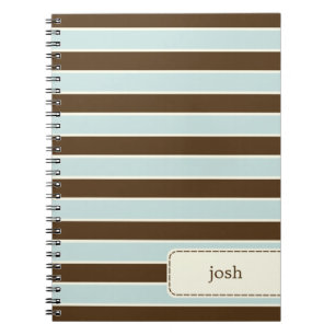 Modern Stripes gepersonaliseerd Notitieboek - brui