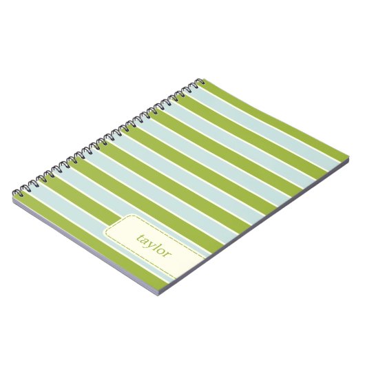 Modern Stripes Gepersonaliseerd Notitieboek - Groe (Linkerzijde)