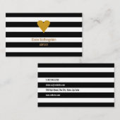 Modern Stripes Gold Heart Professional Visitekaartje (Voorkant / Achterkant)