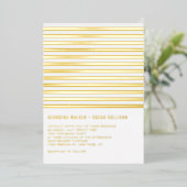 Modern Stripes Pattern Minimalist Wedding Folie Uitnodiging (Staand Voorkant)