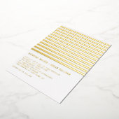 Modern Stripes Pattern Minimalist Wedding Folie Uitnodiging (Gedraaid)