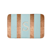 Modern Stripes Robin Egg Blue Copper Bath Mat (Voorkant)