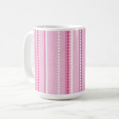 Modern Stripes & Stippen, Roze, Wit, Roos Koffiemok (Voorkant links)