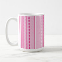Modern Stripes & Stippen, Roze, Wit, Roos