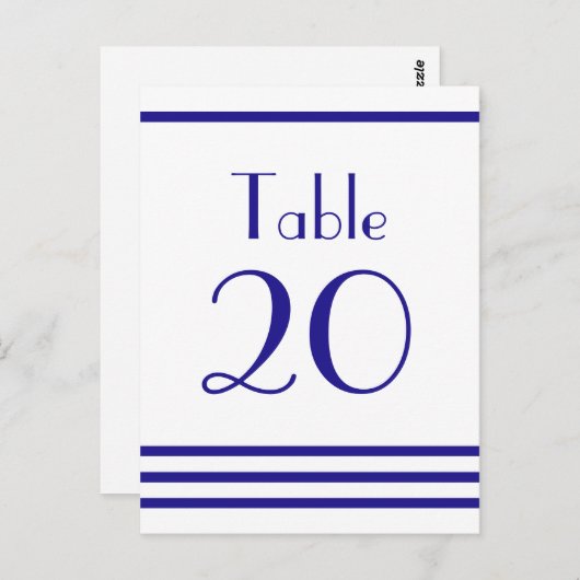 Modern Stripes Tafelnummers (Navy Blue) (Voorkant / Achterkant)