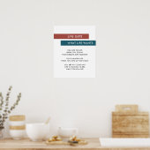 Modern Stripes Terracotta Blauwgroen Motivatie Quo Poster (Keuken)