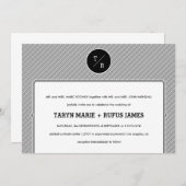 Modern Stripes Wedding Invitation Kaart (Voorkant / Achterkant)