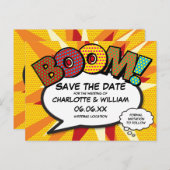 Modern Strips Boek BOOM Bewaar de Datum Briefkaart (Voorkant / Achterkant)