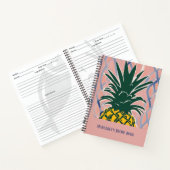 Modern Style Pineapple Personalized Recipe Book Notitieboek (Binnen)