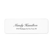 Modern Style Script Creatief Elegant Zwart Wit Etiket (Voorkant)