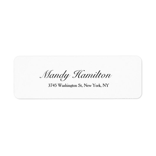 Modern Style Script Creatief Elegant Zwart Wit Etiket (Voorkant)