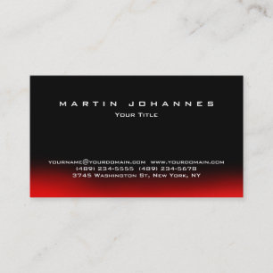 Modern Style Zwart Rood Elegant Elegant Plain Visi Visitekaartje