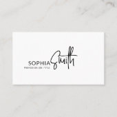 Modern Stylish Black & White Handwritten Script Visitekaartje (Voorkant)