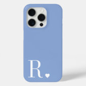 modern stylish blue monogram initial Case-Mate iPhone case (Achterkant)