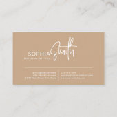 Modern Stylish Boho Cream Beige Handwritten Script Visitekaartje (Achterkant)