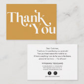 MODERN STYLISH BOLD Bedankt voor je aankoop Informatiekaartje (Voorkant / Achterkant)