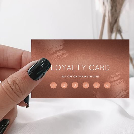 Modern Stylish Bronze Logo Customer Loyalty Visitekaartje