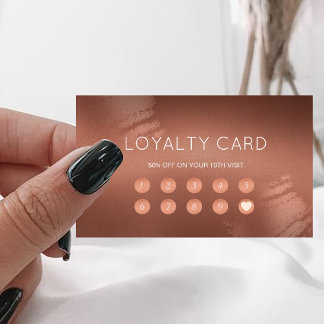 Modern Stylish Bronze Logo Customer Loyalty Visitekaartje
