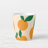 Modern Stylish Citrus Fruit Oranges Pattern Latte Mok (Voorkant)