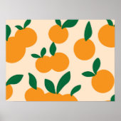 Modern Stylish Citrus Fruit Oranges Pattern Poster (Voorkant)