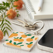 Modern Stylish Citrus Fruit Oranges Pattern Sleutelhanger (Voorkant Rechts)