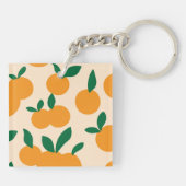 Modern Stylish Citrus Fruit Oranges Pattern Sleutelhanger (Achterkant)