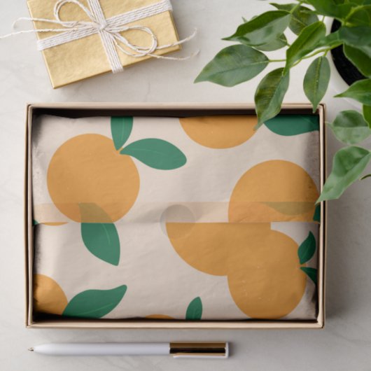 Modern Stylish Citrus Fruit Oranges Pattern Tissuepapier (Geschenk)