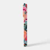 Modern Stylish Colorful Pink Floral Monogram iPhone Hoesje (Linkerkant)