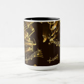 Modern Stylish Golden Notes Mok (Midden)