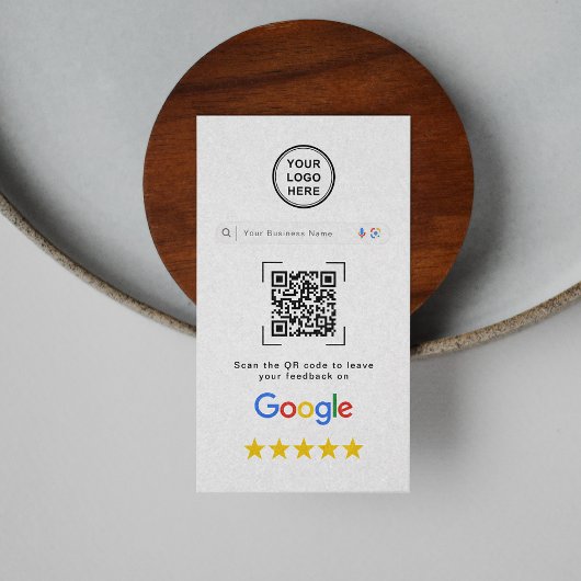 Modern Stylish Google Review QR Code Visitekaartje