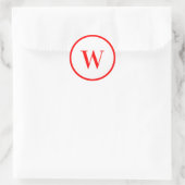 Modern Stylish Monogram Initial Ronde Sticker (Tas)