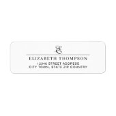 Modern Stylish Monogram Name Address Etiket (Voorkant)