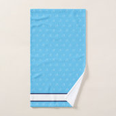 Modern Stylish Navy Blue and White Monogram Bath Bad Handdoek (Handdoek)