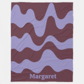 Modern stylish purple &brown custom name  fleece deken (Voorkant)