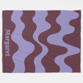 Modern stylish purple &brown custom name  fleece deken (Voorkant (Horizontaal))