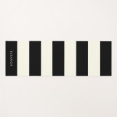 Modern Stylish Simple Ivory and Black Custom Name Yogamat (Voorkant (horizontaal))