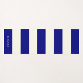 Modern Stylish Simple Ivory and Navy Custom Name Yogamat (Voorkant (horizontaal))