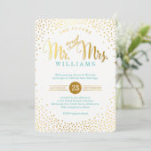 MODERN STYLISH WEDDING mini gold confetti munt Kaart (Staand voorkant)