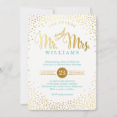 MODERN STYLISH WEDDING mini gold confetti munt Kaart (Voorkant)
