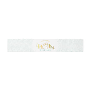 MODERN STYLISH WEDDING mini gold confetti munt Uitnodigingen Wikkel