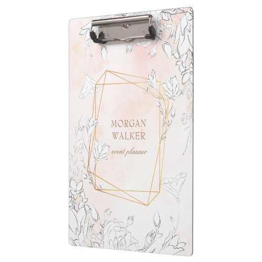 Modern subtiel blozen monogram klembord (Links)