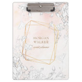 Modern subtiel blozen monogram klembord (Voorkant)