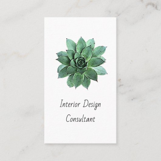 Modern Succulent Boho Botanical QR code  Visitekaartje (Voorkant)