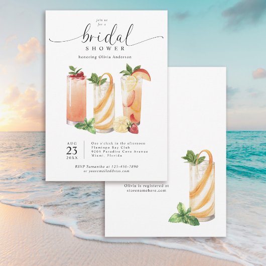 Modern Summer Cocktails Vrijgezellenfeest Kaart