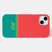 Modern Summer Coral Aquamarine Monogram Case-Mate iPhone Case (Achterkant (horizontaal))
