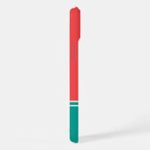 Modern Summer Coral Aquamarine Monogram iPhone Hoesje (Rechterkant)